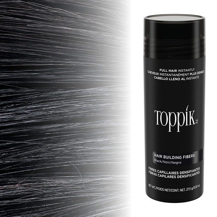 Toppik Hair Fibers 55g Black Natural Keratin Fibers for Fuller Looking Hair