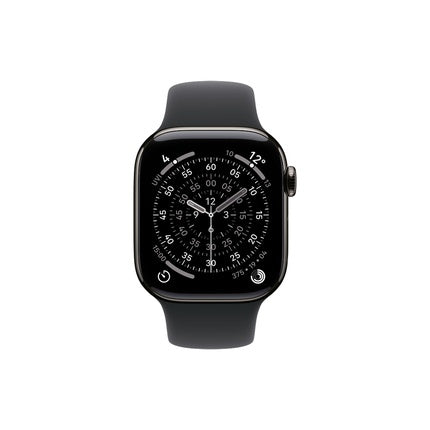 Apple Watch Series 11 Titanium Slate Cellular 42mm With Black Sport Band Sm