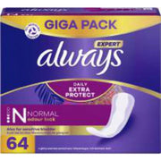 Always Dailies Extra Protect Women's Pantiliners Normal 64 Pads Instantly Locks Odours and Liquids for Maximum Day Protection