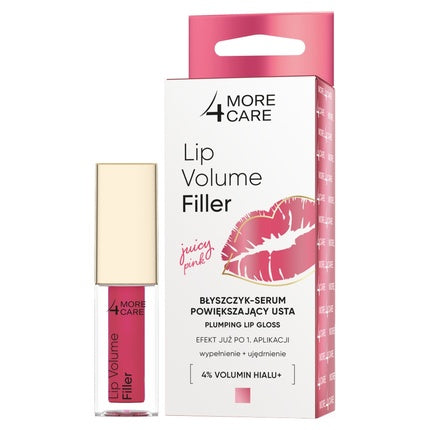 More4care Lip Volume Filler Gloss-Serum Enhancing Lips Juicy Pink 4.8g