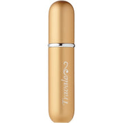 Travalo Classic HD Perfume Atomizer Genie-S TSA Approved Travel Perfume Bottle Refillable Reusable Airtight Easy-Fill Mini Pump Sprayer Lightweight Elegant Design with Volume Window Gold 0.17oz