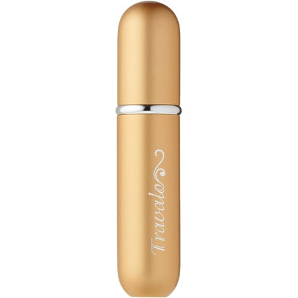 Travalo Classic HD Perfume Atomizer Genie-S TSA Approved Travel Perfume Bottle Refillable Reusable Airtight Easy-Fill Mini Pump Sprayer Lightweight Elegant Design with Volume Window Gold 0.17oz