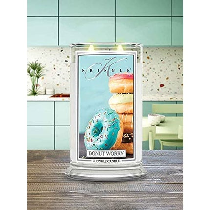 Donut Worry By Kringle Candle - Large Jar Scented Candle - 22oz - 2-Wick