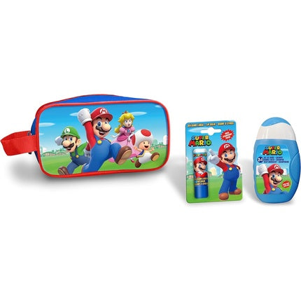 Super Mario Toilet Bag with 2 in 1 Formula Bubble Bath Shampoo and Lip Balm For Kids