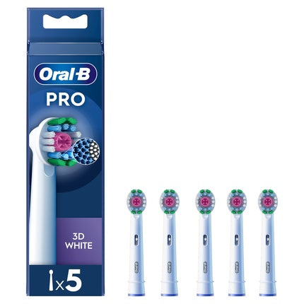 Oral B Pro 3d White Toothbrush Heads - White - 5 Count