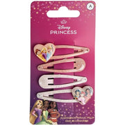 Disney Princess Glittered Hair Snap Clips for Girls 2 Inch Metal Non-Slip Clips