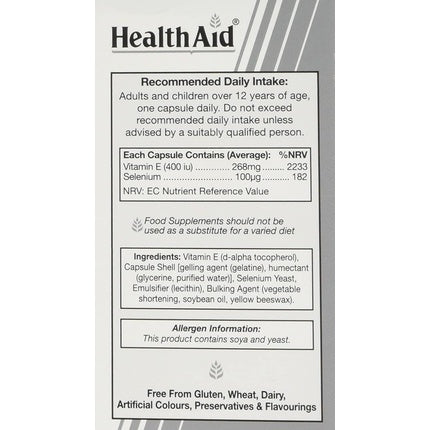 HealthAid Selenium 100ug 30 Capsules