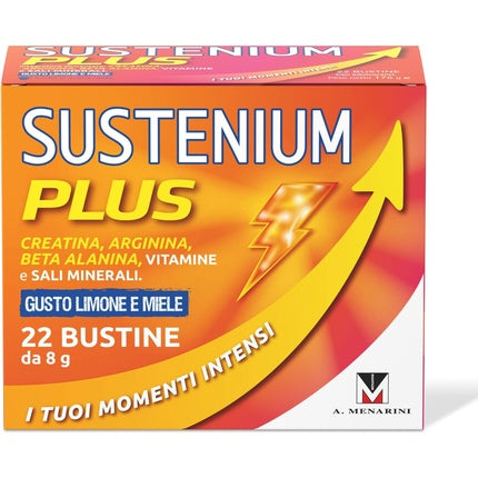 Sustenium Plus Lemon and Honey Flavor Energizing Supplement with Amino Acids, Vitamins, and Minerals for Physical and Mental Energy 22 Pieces