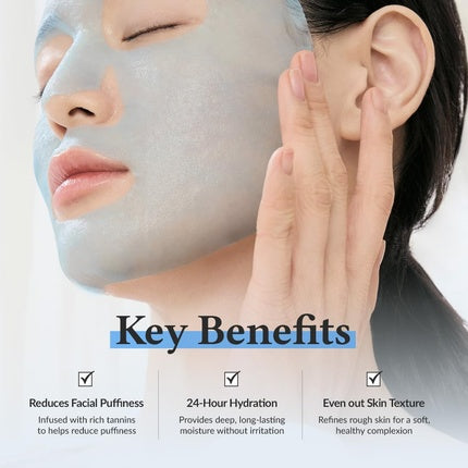 Dralthea Aqua Blue Hydration Mask to Reduce Facial Puffiness with Tannins