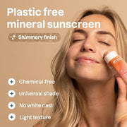 Attitude Oceanly Tinted Shimmer Face Cream Stick with SPF 30 EWG Verified