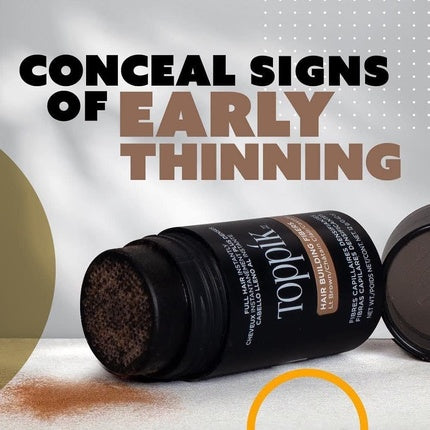 Toppik Hair Building Fibres Powder Medium Brown for Thicker-looking Hairline Crown and Beard Instant Thinning Concealer for Men and Women 3g