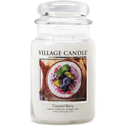 Village Candle Coconut Berry Scented Candle in Glass (Large) with 2-Wick Technology