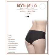 Bye Bra Invisible Hipster Nude Black 2pack Large