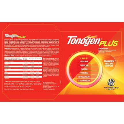 Tonogen Plus Multivitamin Dietary Supplement Orange Flavor 22 Bags