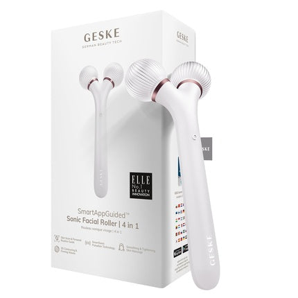 GESKE SmartAppGuided Sonic Facial Roller 4 in 1 for Face