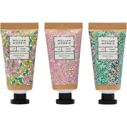 William Morris Hand Creams 30ml - Pack of 3 Fresh Fragrances with Shea Butter and Jojoba