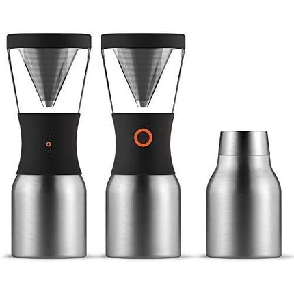 Asobu Coldbrew Portable Cold Brew Coffee Maker with Vacuum Insulated Stainless Steel 40oz