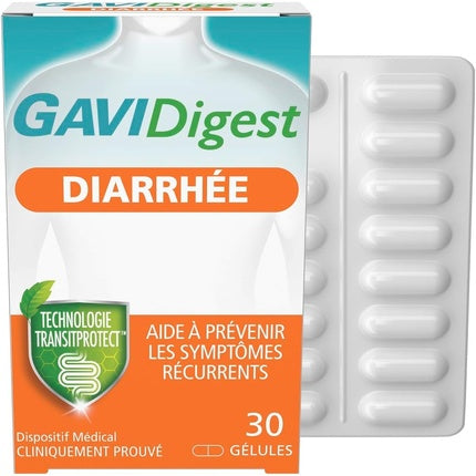Gavidigest Diarrhea Relief 30 Capsules Gluten Free Lactose Free