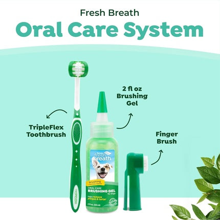 Tropiclean Fresh Breath Dog Teeth Cleaning Oral Care Kit - Breath Freshener