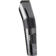 BaByliss Men Carbon Titanium Cordless Hair Clipper for Head and Beard Hair 26 Cutting Lengths 0.5mm-25mm Silver Black with Mini Trimmer E978E