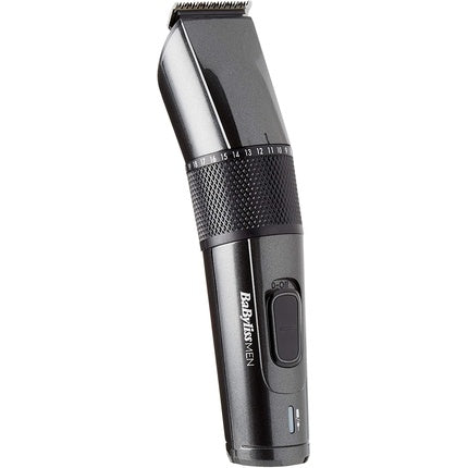BaByliss Men Carbon Titanium Cordless Hair Clipper for Head and Beard Hair 26 Cutting Lengths 0.5mm-25mm Silver Black with Mini Trimmer E978E