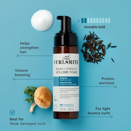 Curlsmith Bouncy Strength Volume Foam Styling Foam for Curly & Wavy Hair