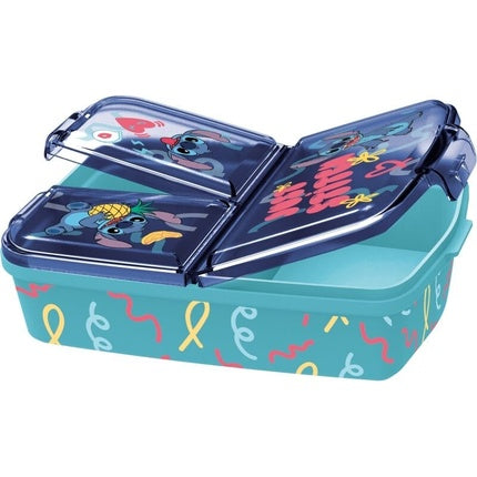 Stor Multiple Lunch Box With Stitch And Palm Design 18x13 Cm
