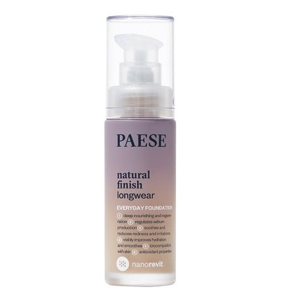 Nanorevit Natural Finish Longwear Everyday Foundation - 02 Porcelain, 30ml
