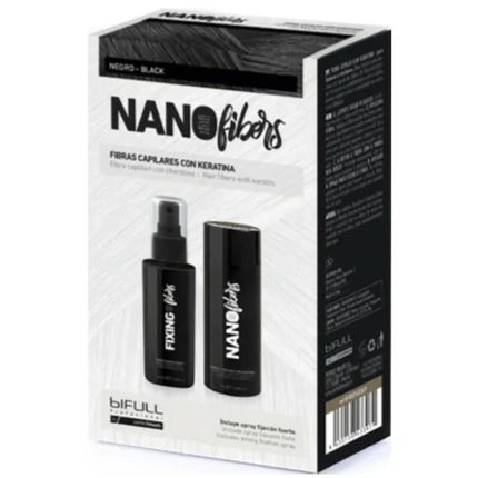 Bifull Nano Hair Fibers With Strong Hold Spray Black 100 Ml + 25 G