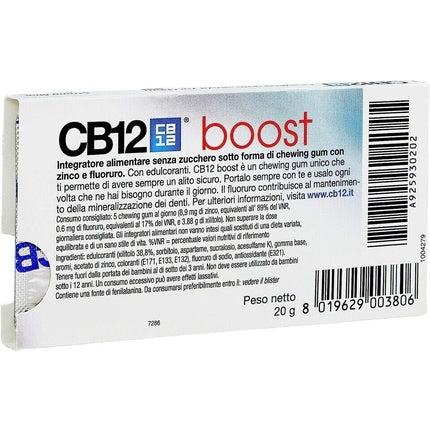 CB12 Boost Sugar-Free Chewing Gum Strong Refreshing 10 Pieces 20g