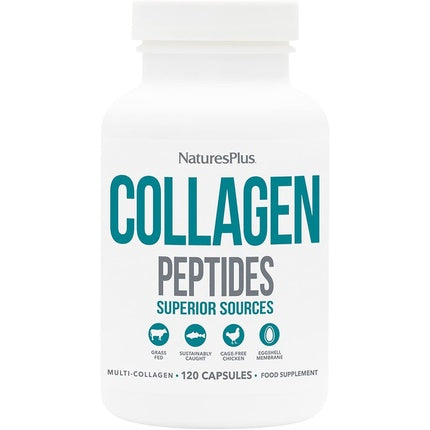 NaturesPlus Collagen Peptides Capsules Sustainable Hydrolyzed Collagen Supplement 120 Capsules
