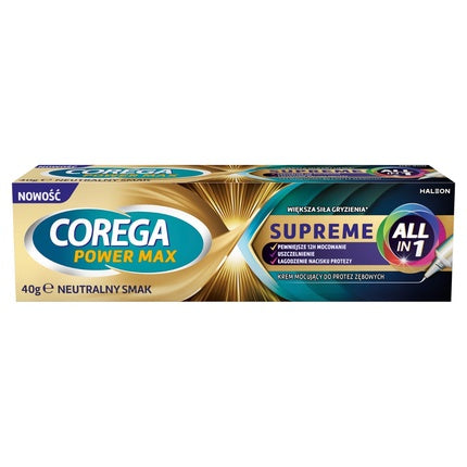 Corega Power Max Supreme All In 1 Denture Adhesive Cream Neutral Flavor 40g