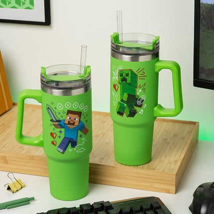 Paladone Minecraft Green 900ml Multiway Travel Cup Straw