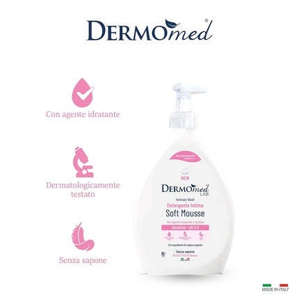Dermomed Intimate Cleanser Soft Mousse Sensitive with Moisturizing and Soothing Ingredients for External Intimate Hygiene pH 4.5 600ml Fresh