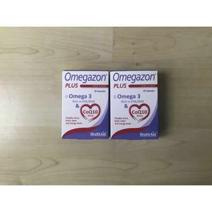 Health Aid Omegazon Plus Omega 3 & Co Q10 30 Capsules
