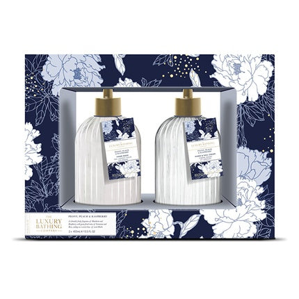 Grace Cole Hand Care Set Peonies Peach Raspberry 2 Pieces