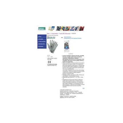 Icoguanti Reusable Gloves Nylon/Polyurethane XL Gray