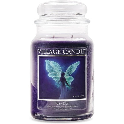 Village Candle Fairy Dust Large Glass Apothecary Jar Scented Candle 21.25 oz Purple