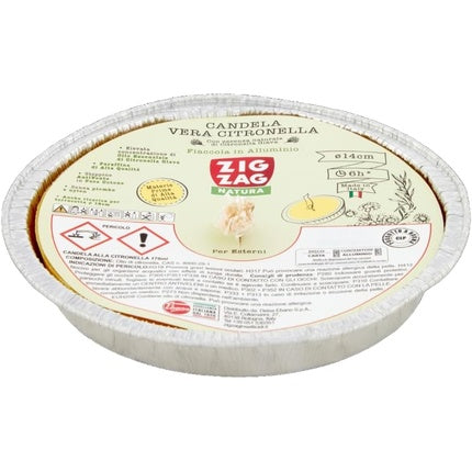 Zig Zag Aluminum Citronella Candle Made in Italy 14cm Diameter