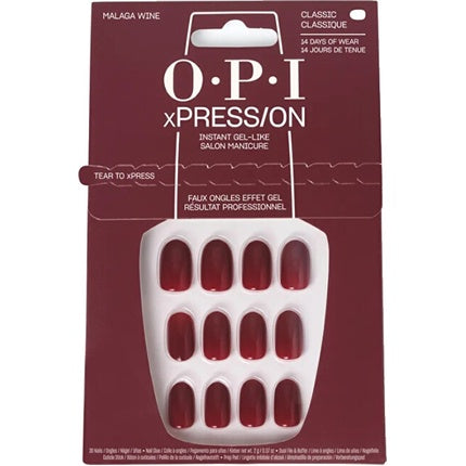Opi Xpresson Press On Nails Malaga Wine 30 Units