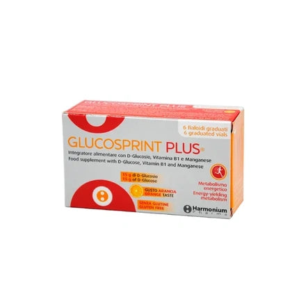 Harmonium Pharma Srl Glucosprint Plus Orange Dietary Supplement For Hypoglycemia 6 Ampoules