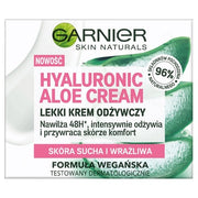 Garnier Skin Naturals Hyaluronic Aloe Cream Light Nourishing Cream For Dry And Sensitive Skin 50ml