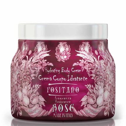 Le Maioliche Positano Rose Moisturizing Body Cream 450ml - Made in Italy - Notes of Rose Petals, Geranium, Violet, Carnation, Damask Rose, Geranium, Violet, Rosewood