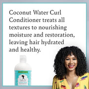 Camille Rose Coconut Water Conditioner 12 oz with Natural Coconut Oil, Rosemary Oil, Castor Oil