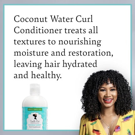 Camille Rose Coconut Water Conditioner 12 oz with Natural Coconut Oil, Rosemary Oil, Castor Oil