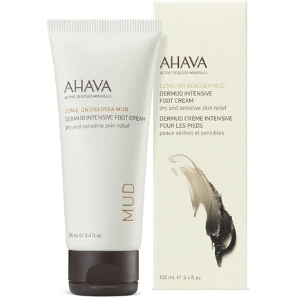 AHAVA Dermud Intensive Foot Cream Deeply Hydrating Formula with Aloe Vera, Dead Sea Mud, and Vitamin E 100ml
