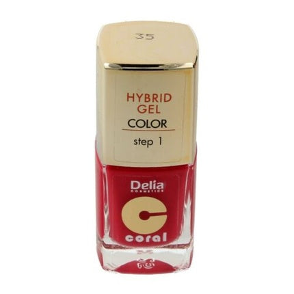 Delia Cosmetics Coral Hybrid Gel Nail Polish No. 35 Coral Red 11ml