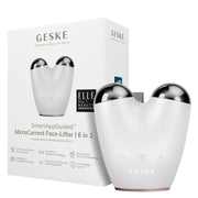 GESKE SmartAppGuided MicroCurrent Face-Lifter 6 in 1 Facial Lifting Face & Jawline Trainer Face Tightening Anti Aging Device Microcurrent against Wrinkles Double Chin Remover Starlight