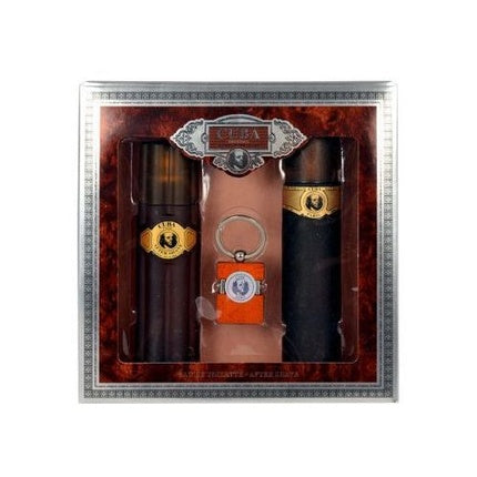 Cuba Original Cuba Gold Eau De Toilette Spray Set - 100ml + After Shave Spray - 100ml + Keychain