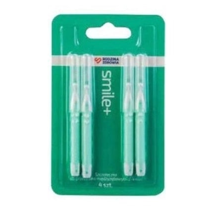 Smile Interdental Brushes For 2-4mm Spaces Family Health Pack Of 4